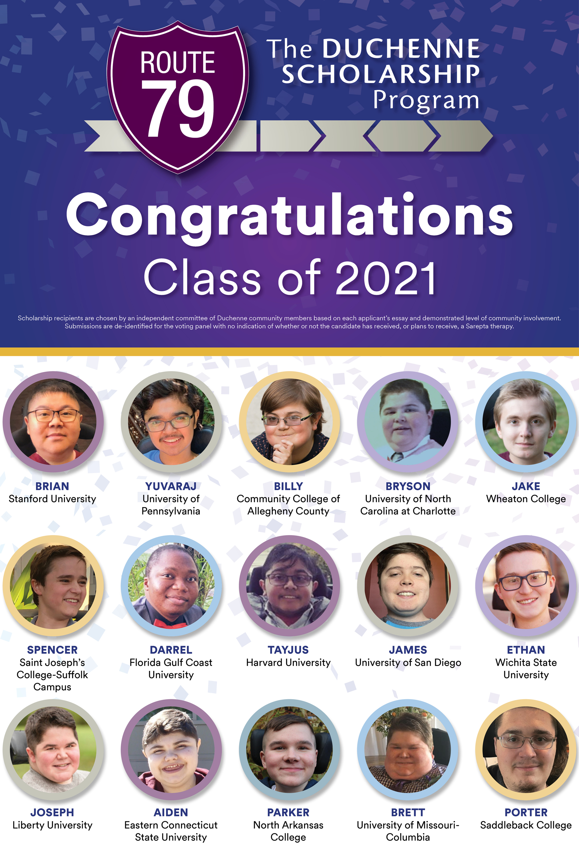 2021 Route 79 Scholarship Recipients