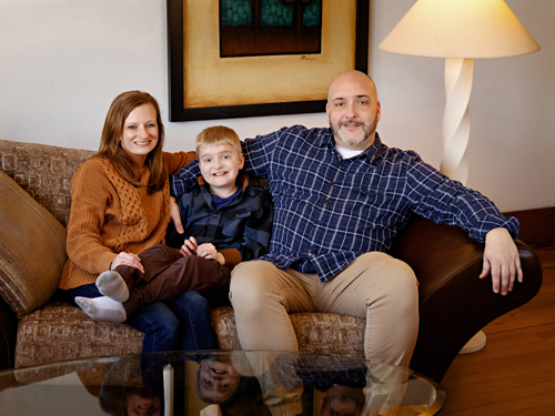 Landry with his parents, Holly and Chris